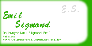emil sigmond business card